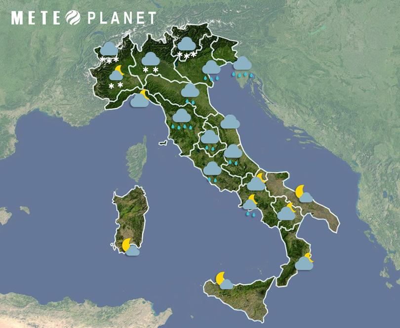 Previsioni Meteo Italia - Mercoledì 20 Novembre